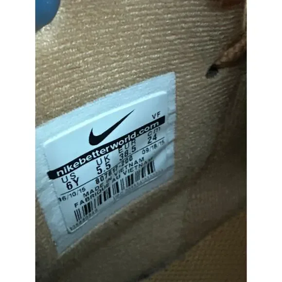 Nie Air Force 1 High Top in Wheat Gum Sole Youth Size 6Y - Picture 10 of 12